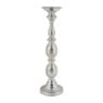 Kandelaar antiek zilverkleurig - 13x13x47 cm