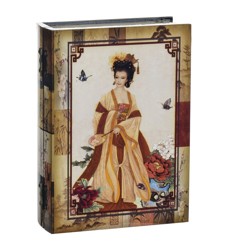 Opbergboek Geisha oranje klein hout