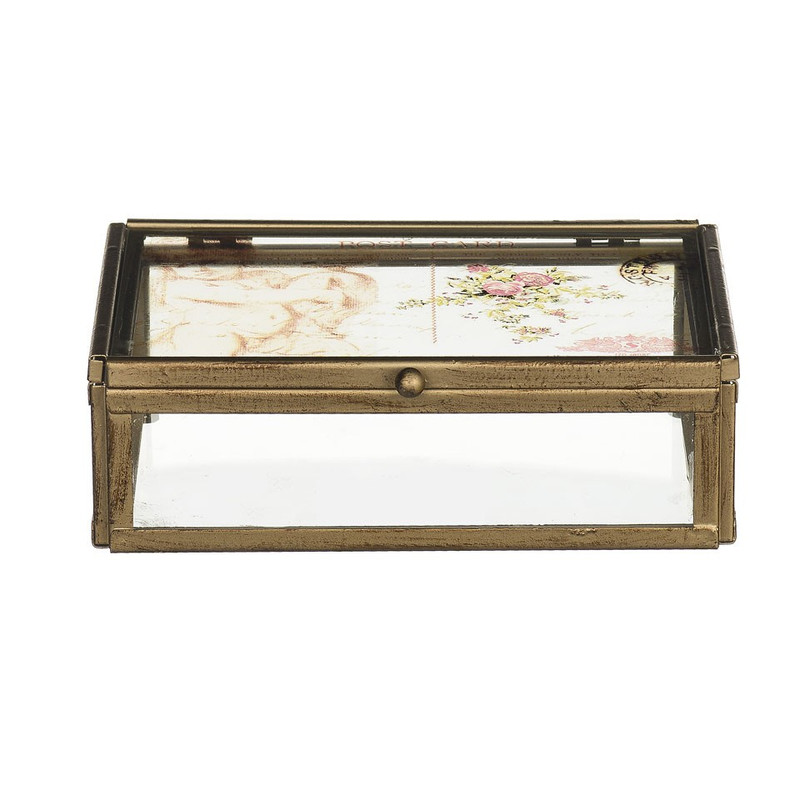 Glazen kistje postcard -12x17x5.5 cm