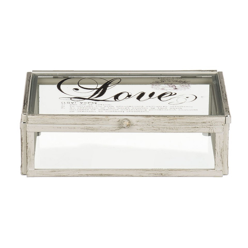 Glazen kistje love -12x17x5.5 cm