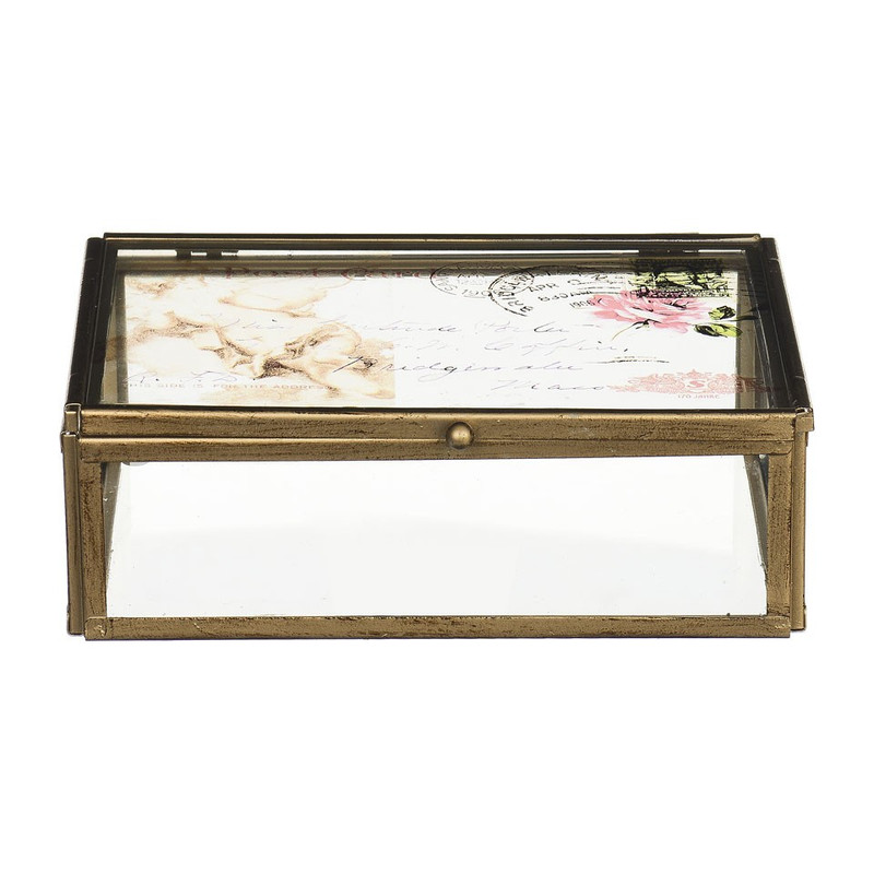 Glazen kistje postcard - 16x21x7 cm 