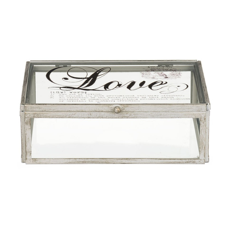 Glazen kistje love - 16x21x7 cm 