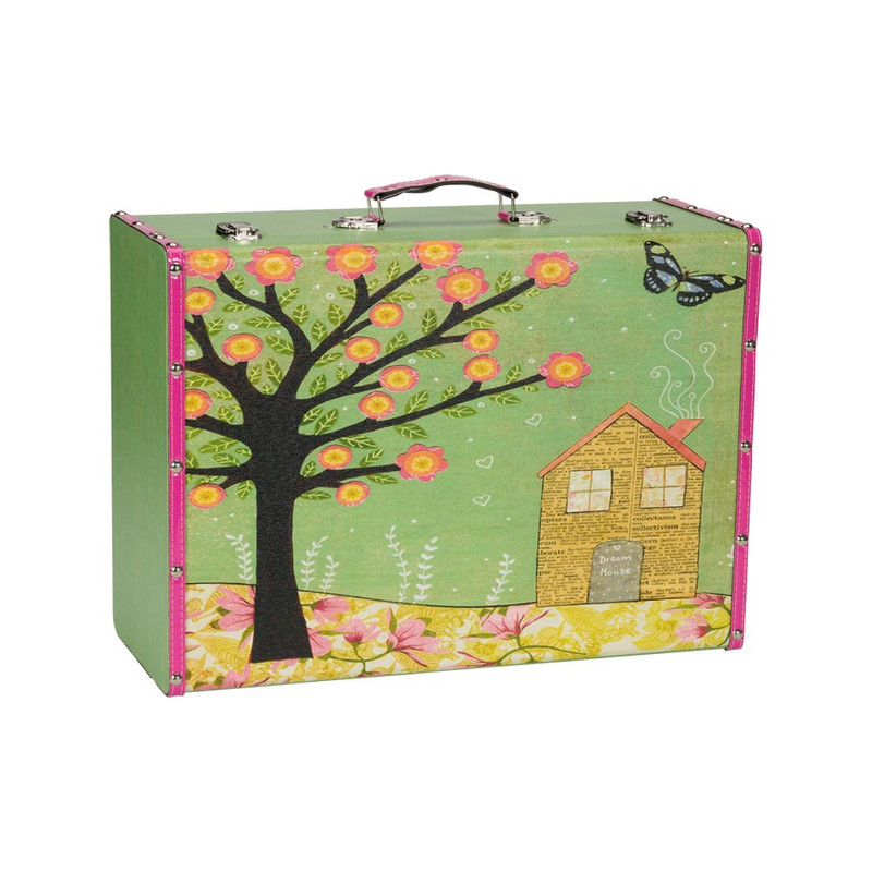 Koffertje Carpe Diem boom/huis - Large