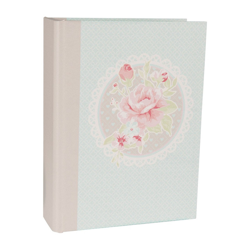 Opbergboek romantic rose blauw groot  