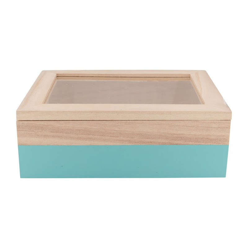 Kistje gedipt - 18x15x6 cm - blauw