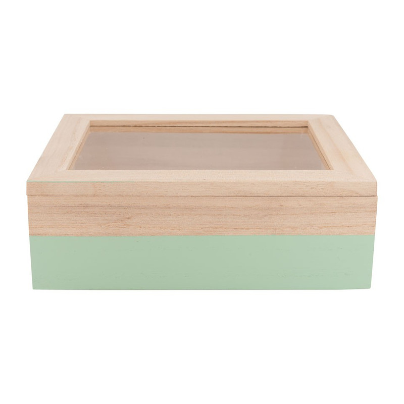 Kistje gedipt - 18x15x6 cm - groen