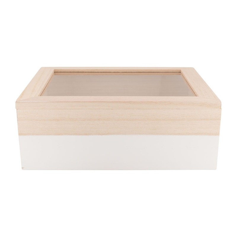 Kistje gedipt - 21x17x8 cm - wit