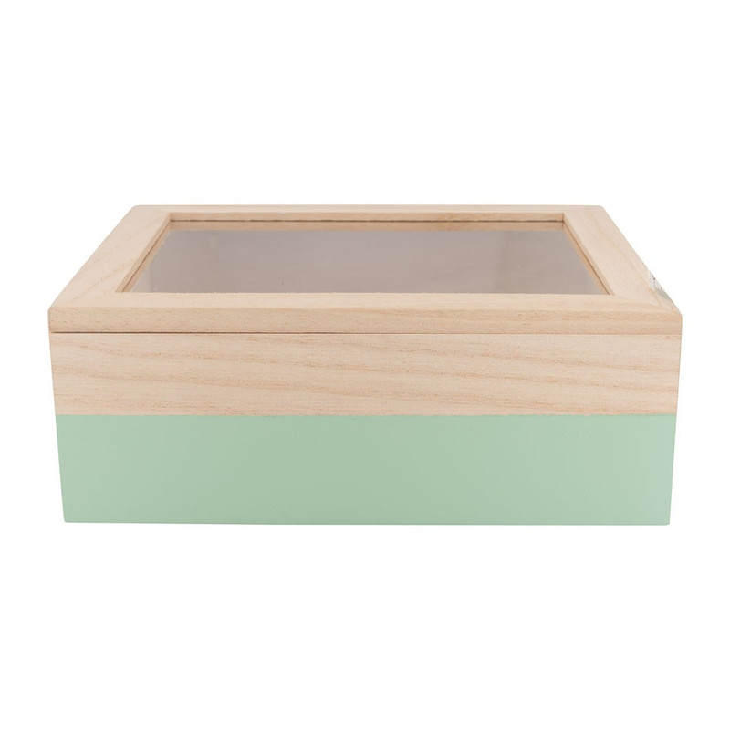 Kistje gedipt - 21x17x8 cm - groen