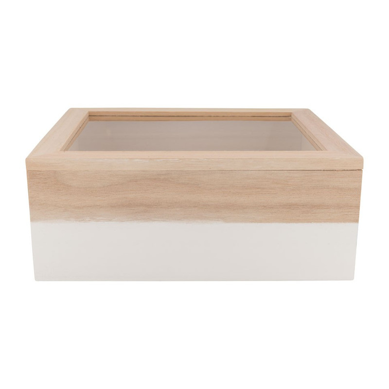 Kistje gedipt - 23x19x9 cm - wit