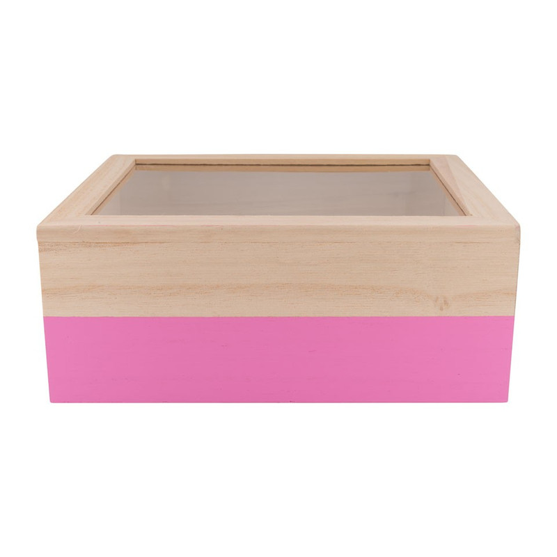 Kistje gedipt - 23x19x9 cm - roze