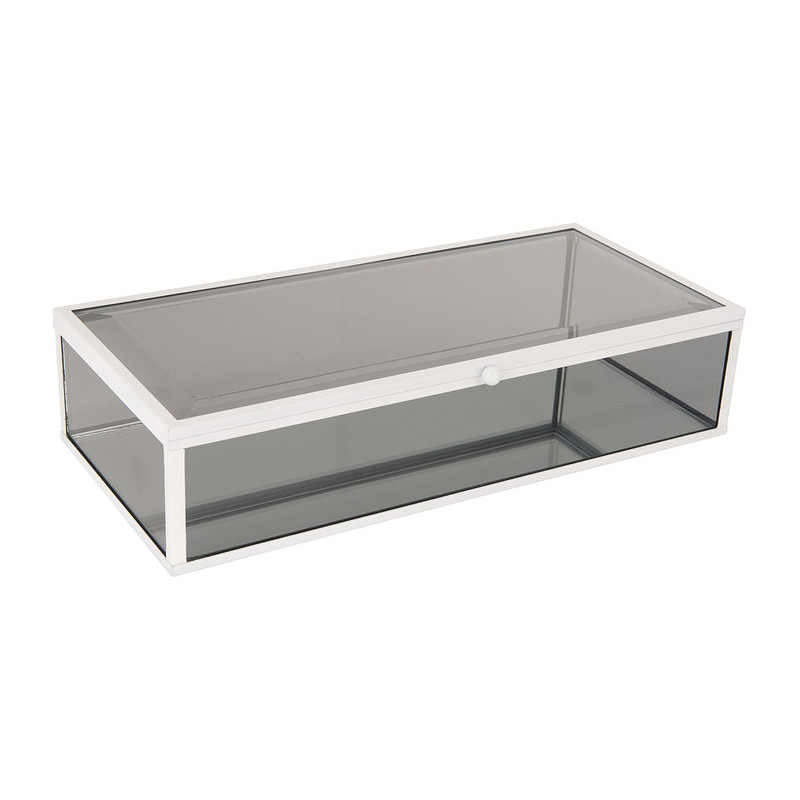 Glazen kistje rechthoek - zwart - 15x15x20 cm