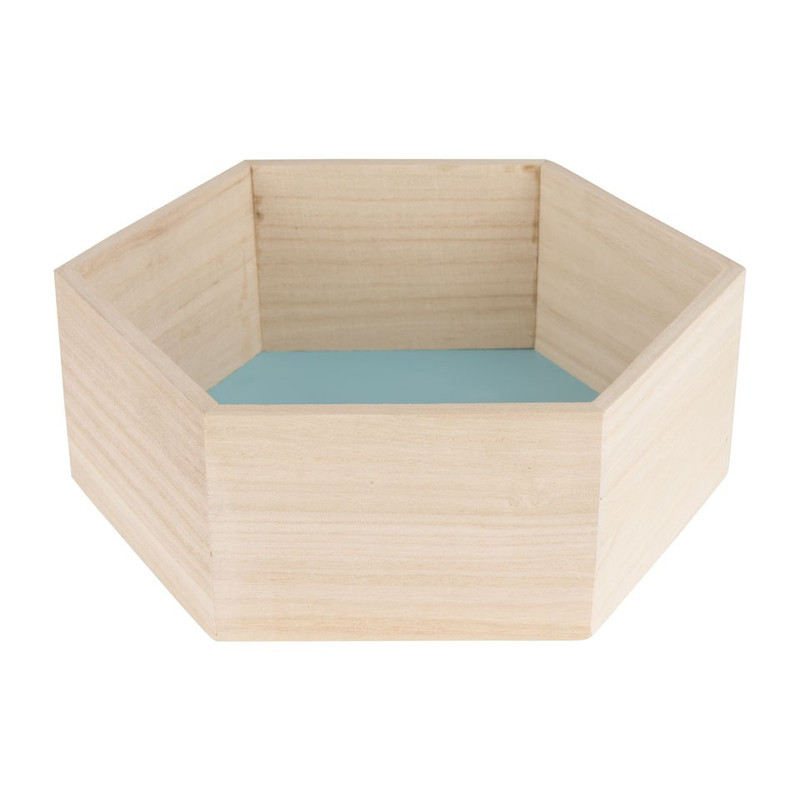 Wandkastje 6 kantig klein blauw