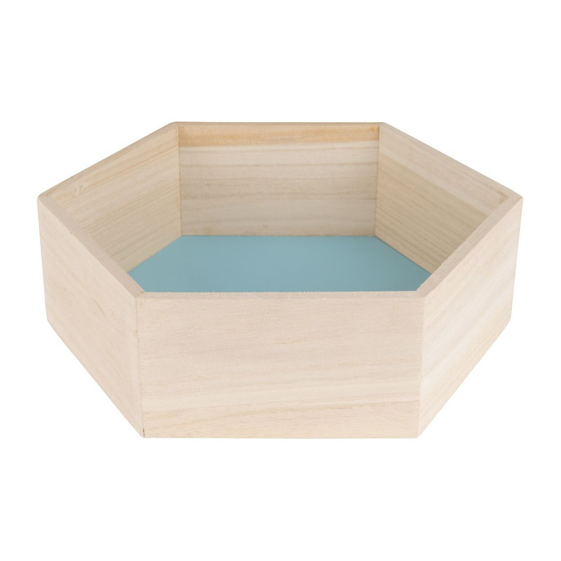 Wandkastje 6 kantig medium blauw