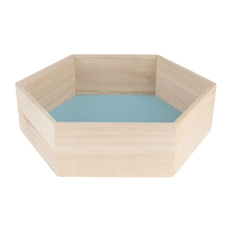 Wandkastje 6 kantig groot blauw