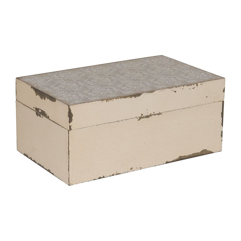 Opbergkistje grafisch- wit/grijs - 14x23x10 cm