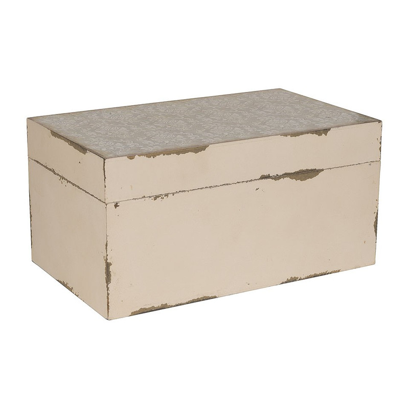 Opbergkistje grafisch - wit/grijs - 18x30x15 cm 