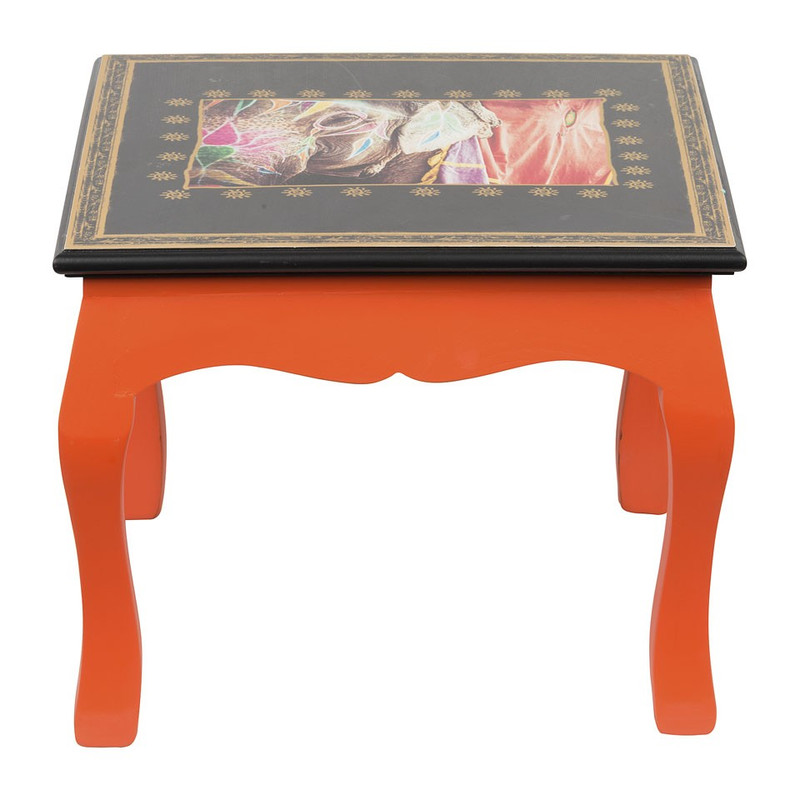 Bijzettafeltje wild life - 34x34x27 cm – oranje