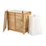 Wasmand bamboe dubbele mand - 2x40 liter 