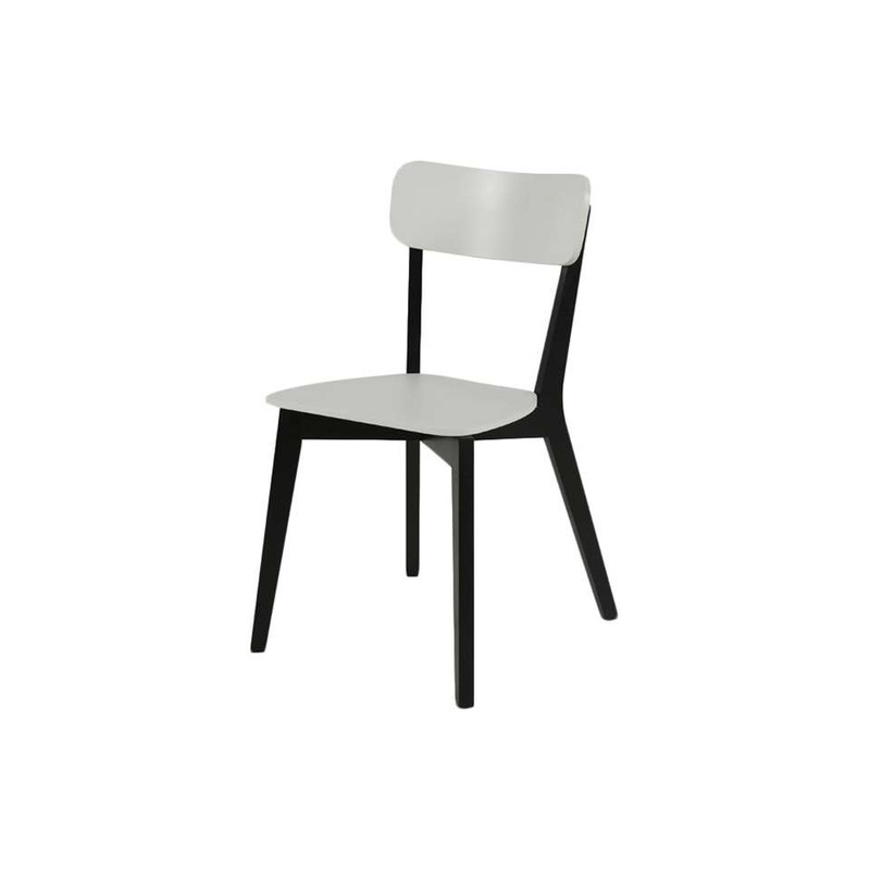 Eetkamerstoel Aalborg - wit/zwart - set van 2