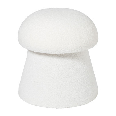 Poef Teddy Mushroom - wit - ø36x38 cm