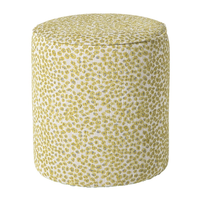 Poef jacquard - geel - ø35x39 cm