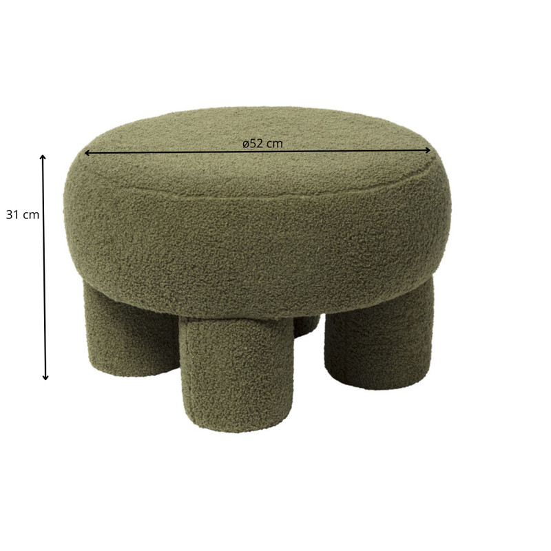 Teddy poef dodo - groen - ø52x31 cm