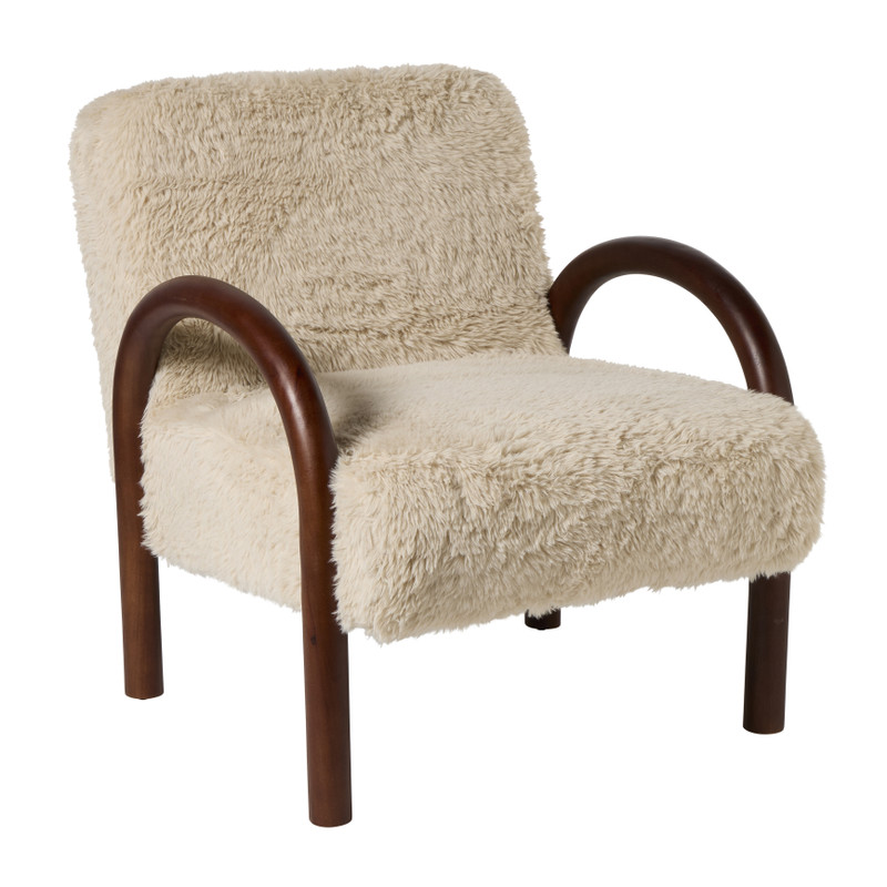 Fauteuil beatle - beige/bruin - 80x78x70 cm