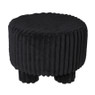 Poef Nora ribstof - zwart - ø40x29 cm