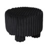 Poef Nora ribstof - zwart - ø40x29 cm