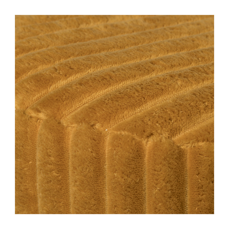 Poef Nora ribstof - oker - ø40x29 cm