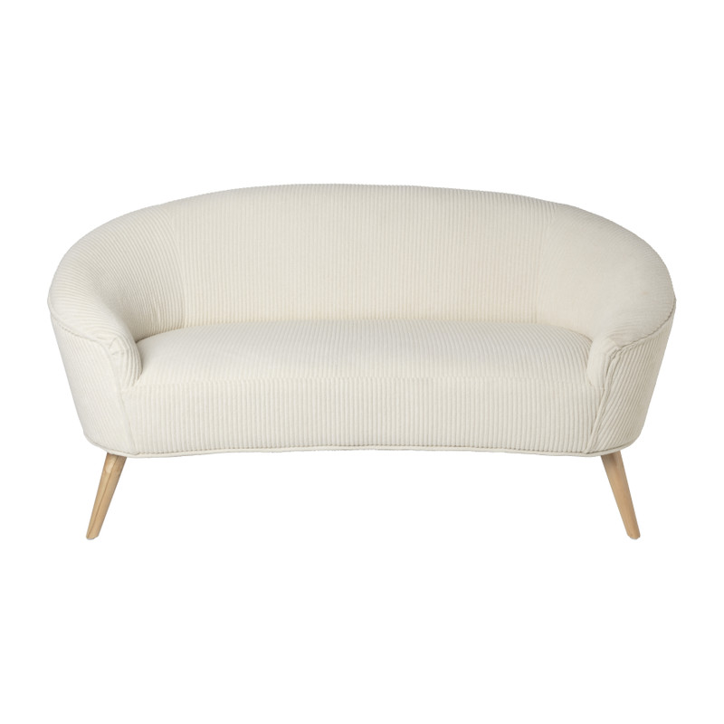2-zits bankje Didi corduroy - wit - 73x147x73 cm