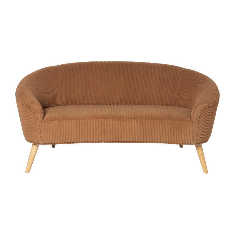 2-zits bankje Didi corduroy - bruin - 73x147x73 cm