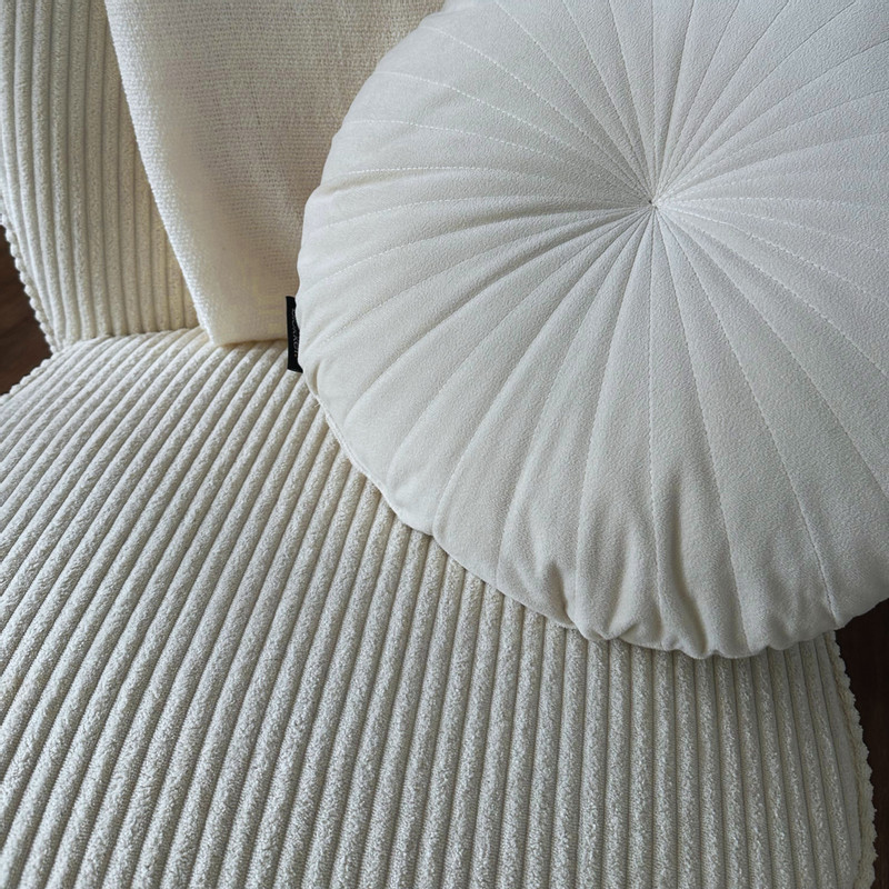 Fauteuil Didi corduroy - wit - 77x60x69 cm