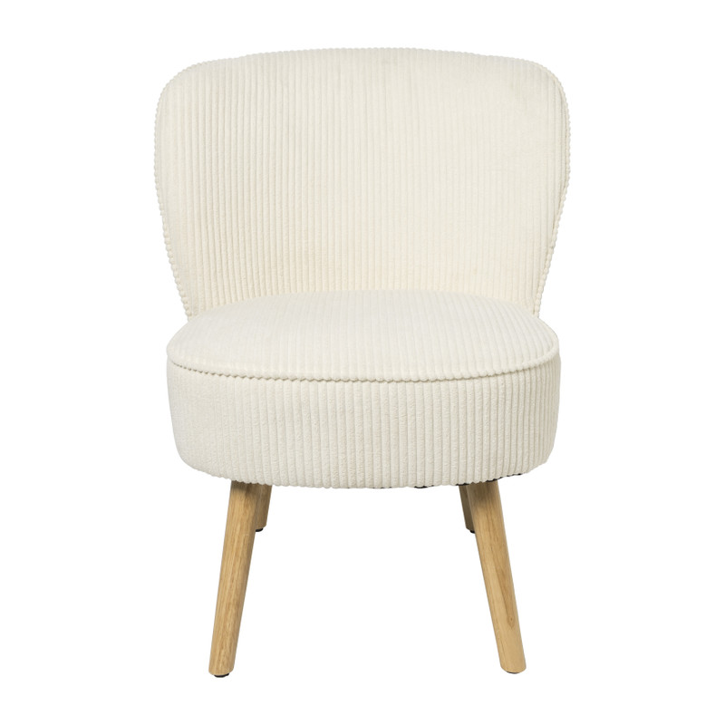 Fauteuil Didi corduroy - wit - 77x60x69 cm