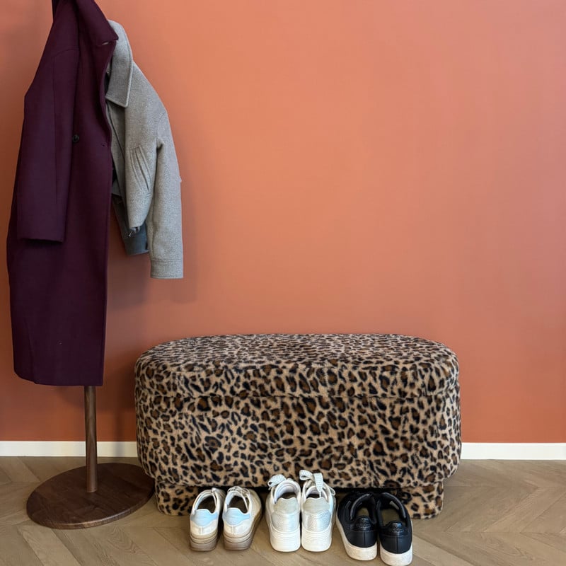 Opbergbank luipaard dodo - bruin - 43x100x42 cm