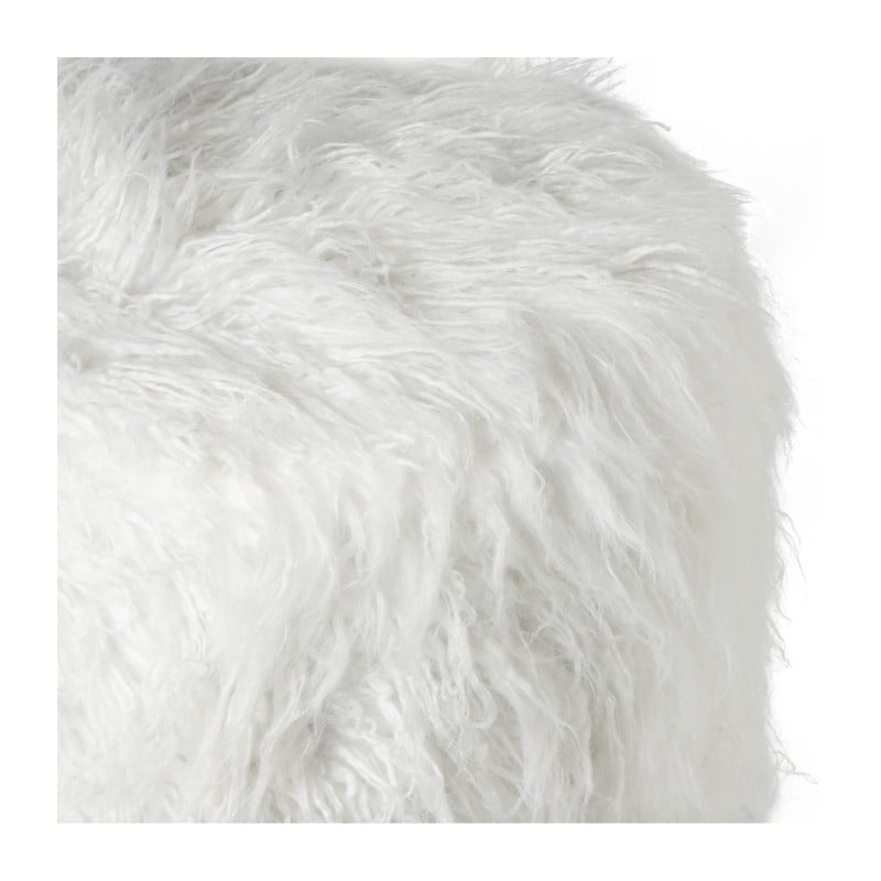 Poef fluffy - wit - 38x42x42 cm