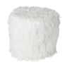 Poef fluffy - wit - 38x42x42 cm