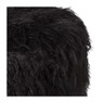 Poef fluffy - zwart - 38x42x42 cm