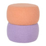 Poef duo rondo - terra/lila - ø38x40 cm