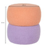 Poef duo rondo - terra/lila - ø38x40 cm