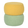 Poef duo rondo - geel/groen - ø38x40 cm
