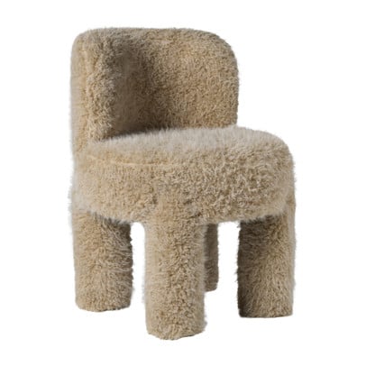 Kinderstoel fur - beige - 50x40x38 cm