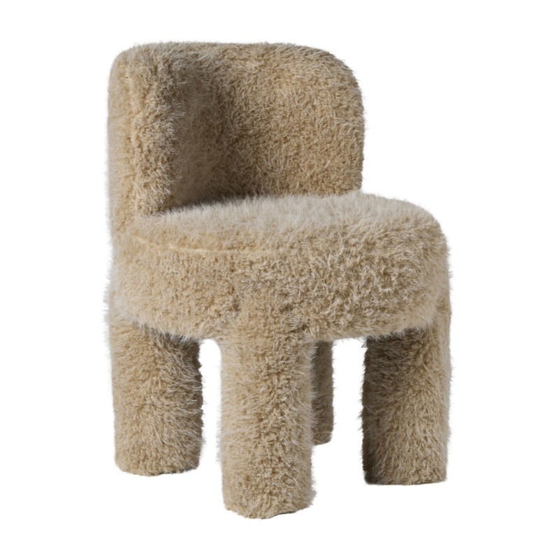 Kinderstoel fur - beige - 50x40x38 cm