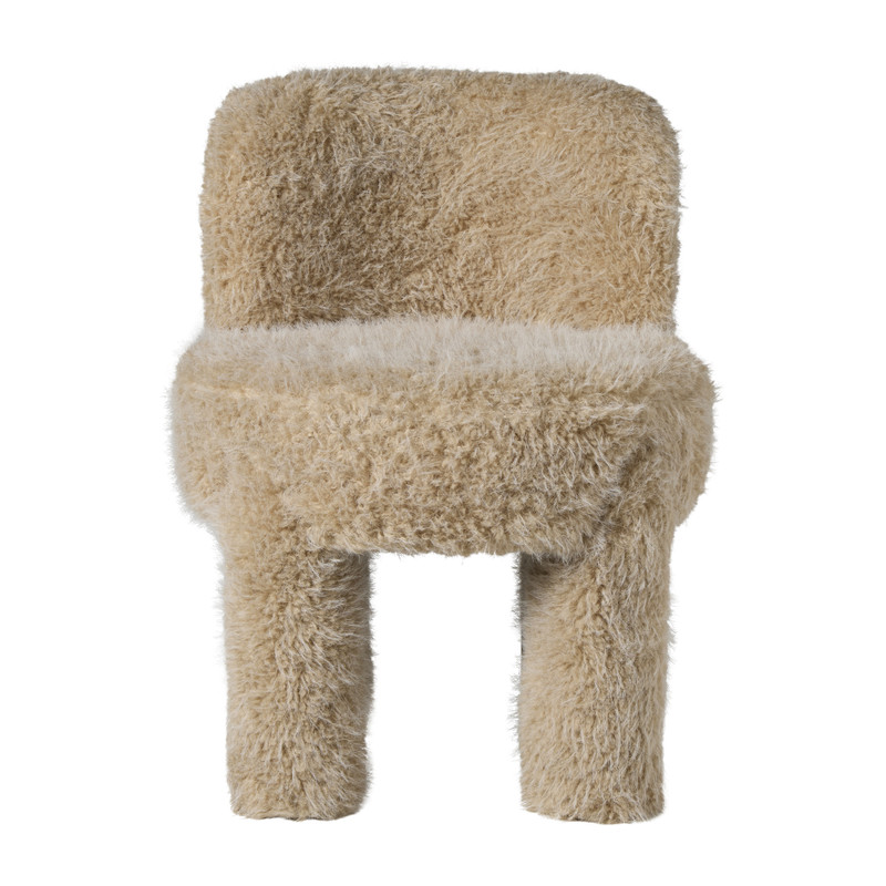Kinderstoel fur - beige - 50x40x38 cm