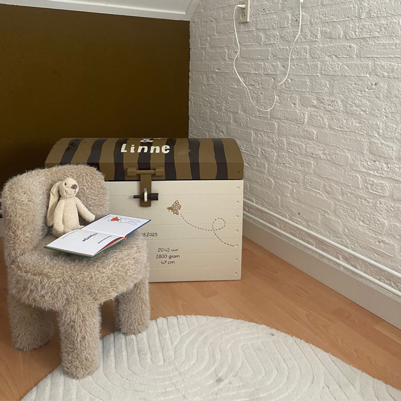 Kinderstoel fur - beige - 50x40x38 cm