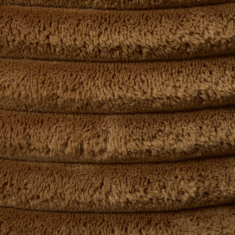 Opbergpoef rib - bruin - ø35x38 cm