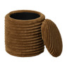 Opbergpoef rib - bruin - ø35x38 cm