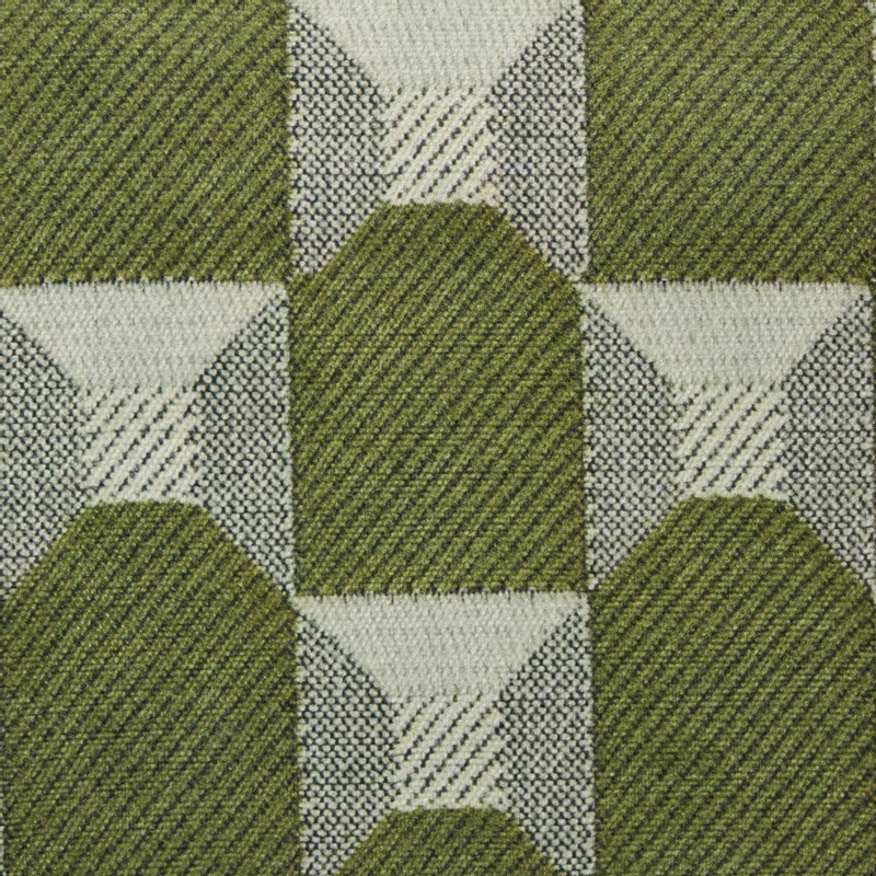 Poef grafisch - groen/beige - 37x37x36 cm