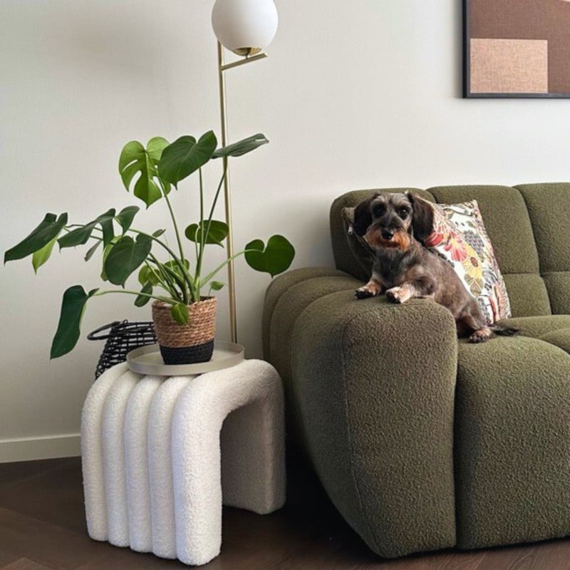 Poef Naomi - wit - 41x42x30 cm