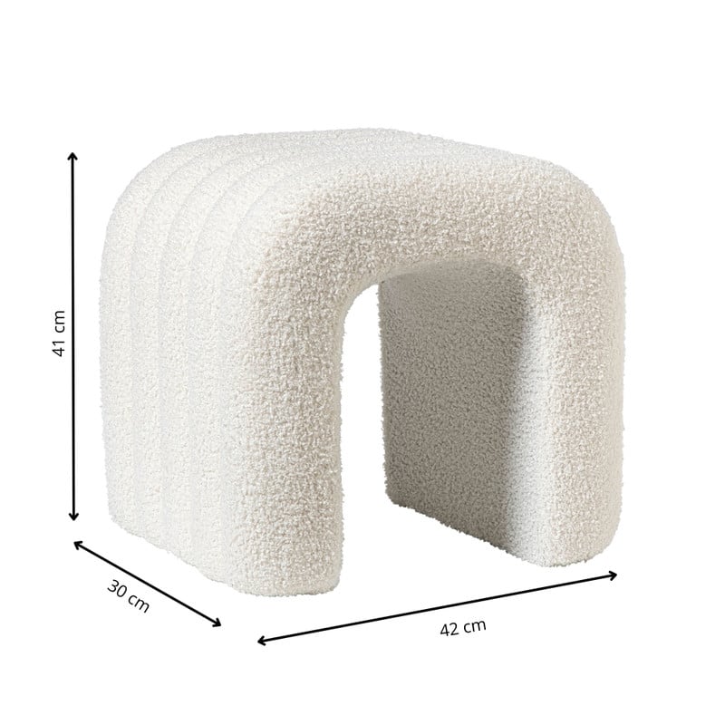 Poef Naomi - wit - 41x42x30 cm